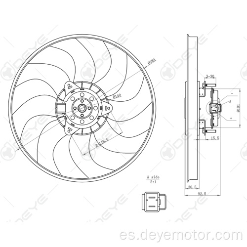 51712739 Ventilador de refrigeración de radiador eléctrico de nuevo estilo